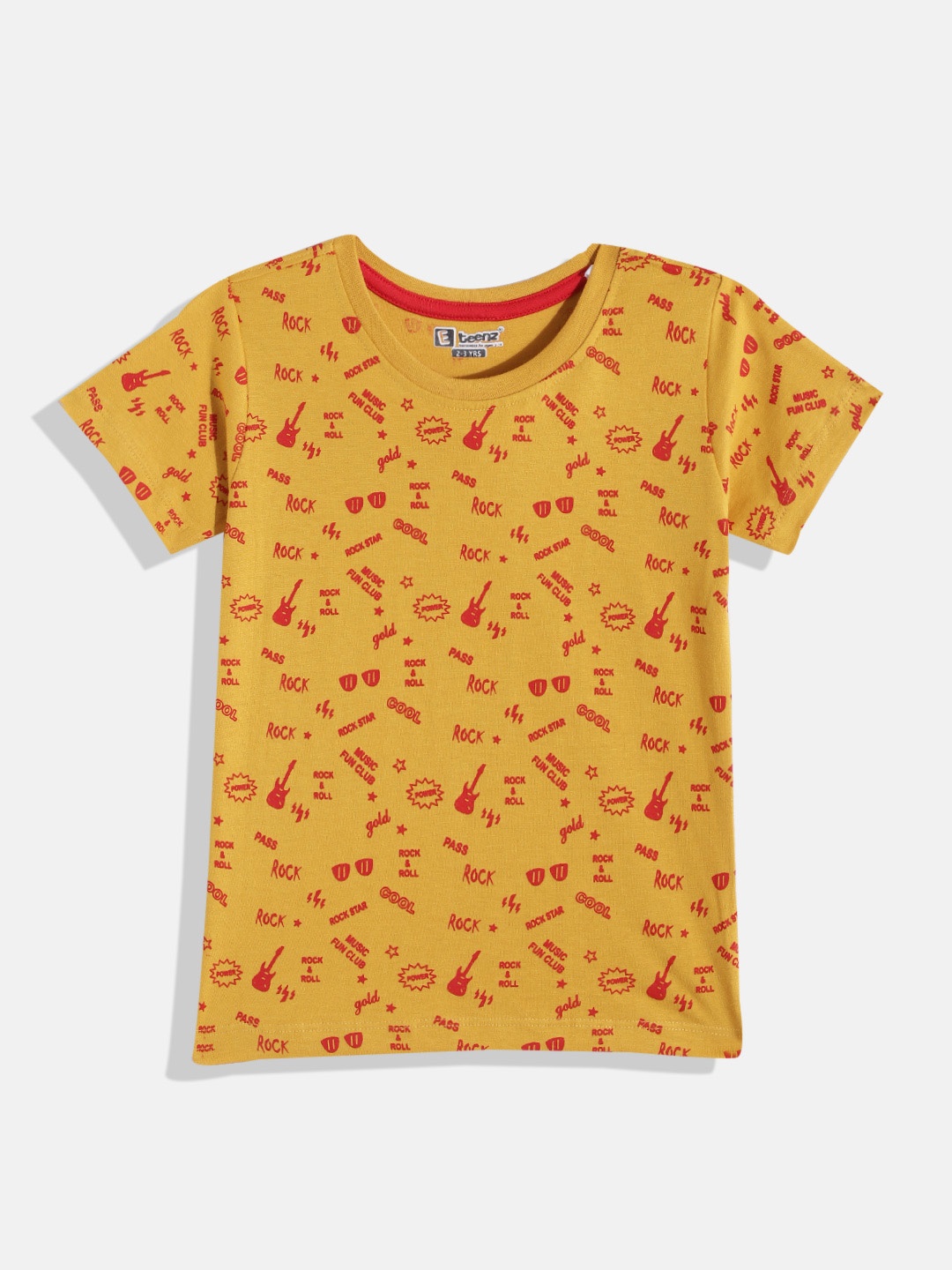 

Eteenz Boys Premium Cotton Conversational Printed T-shirt, Gold