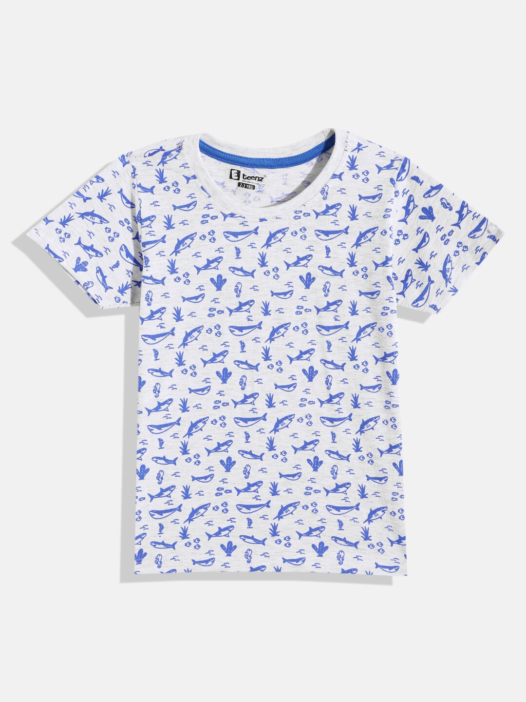 

Eteenz Boys Printed Pure Cotton T-shirt, Grey