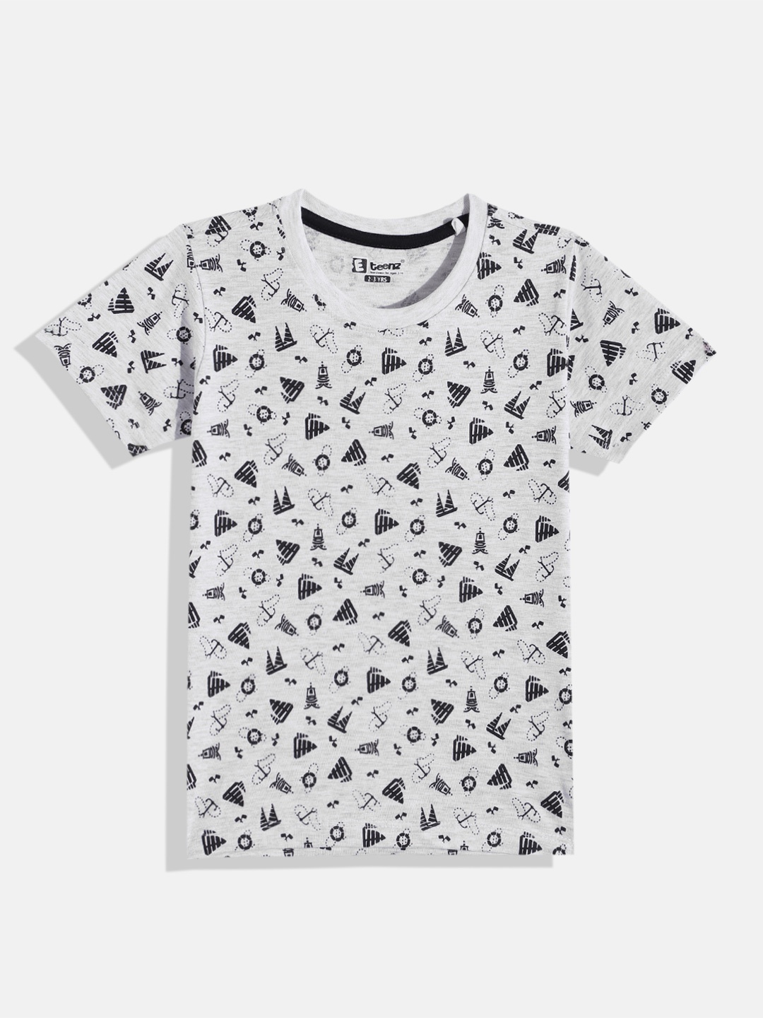 

Eteenz Boys Premium Cotton Conversational Printed T-shirt, Grey