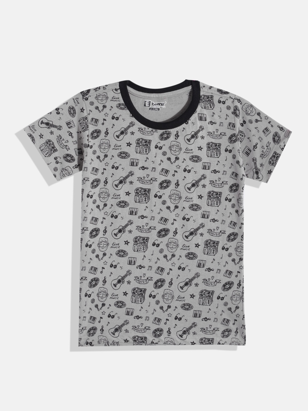 

Eteenz Boys Premium Cotton Conversational Printed T-shirt, Grey