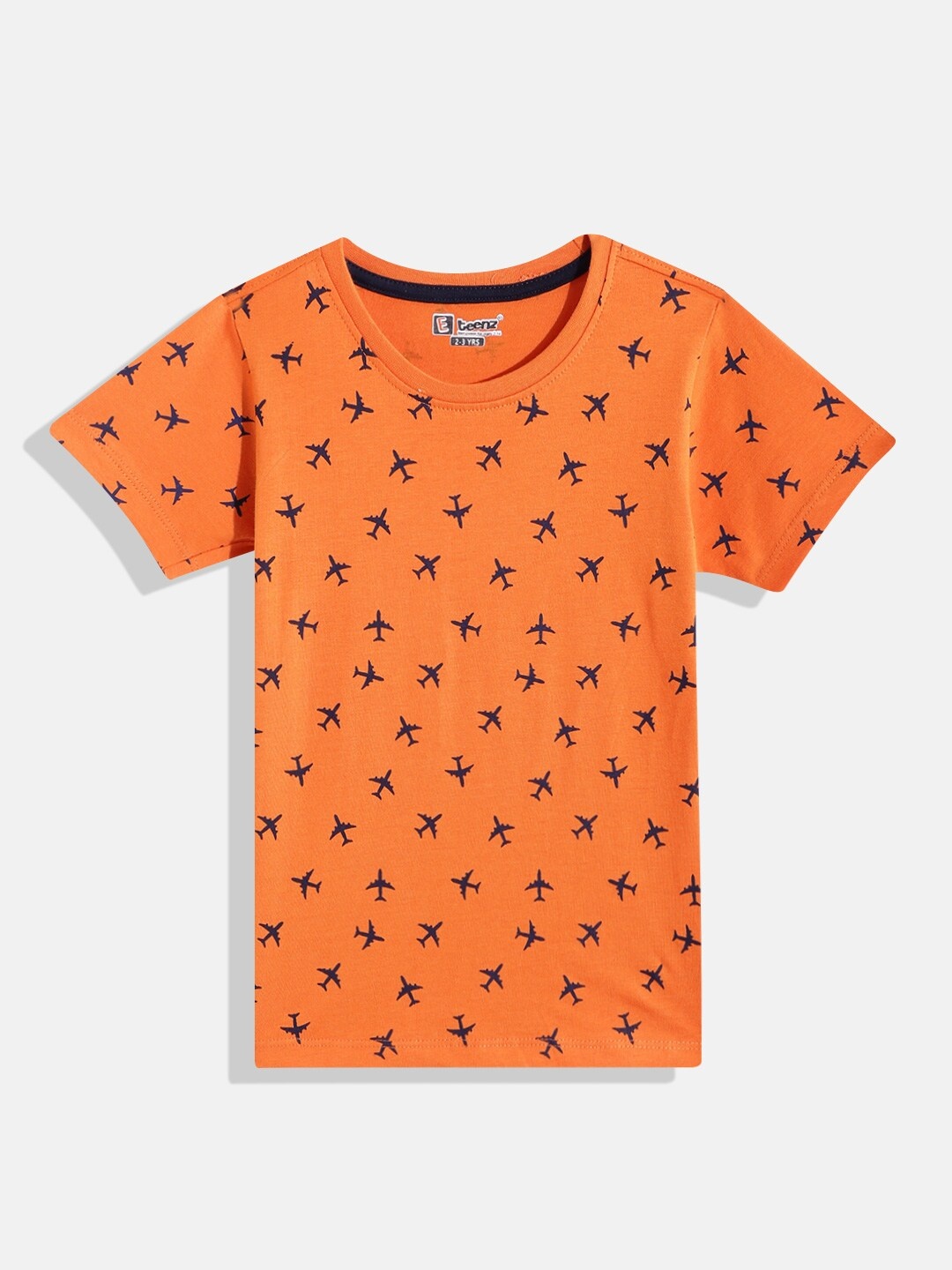 

Eteenz Boys Printed Pure Cotton T-shirt, Orange