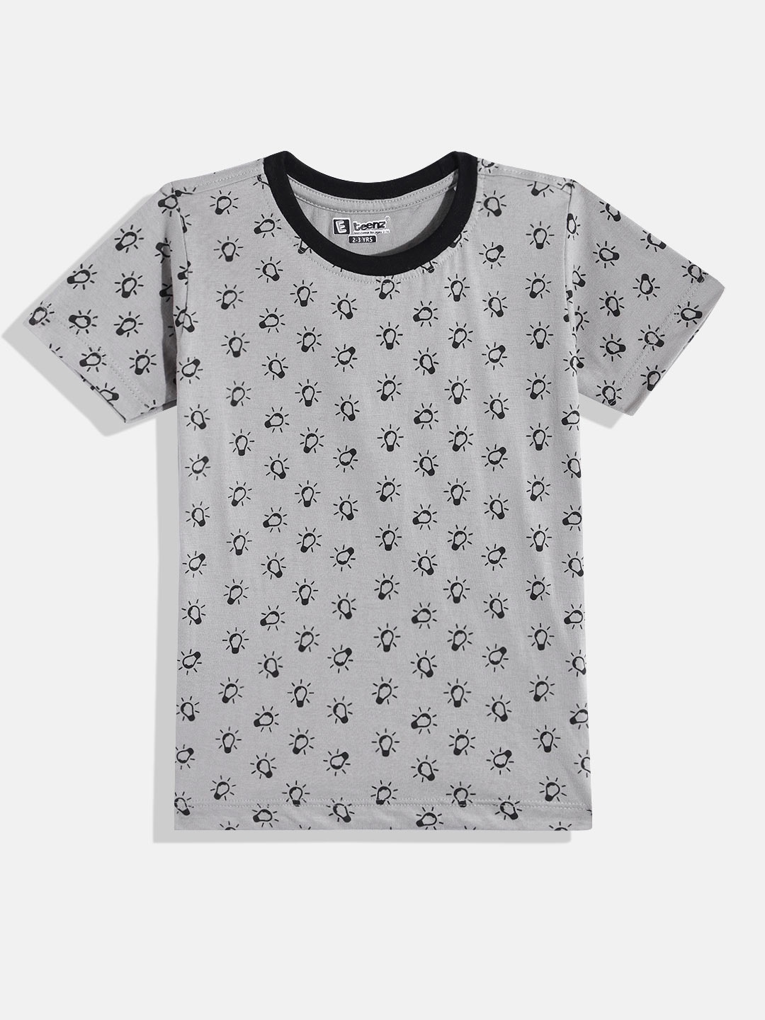 

Eteenz Boys Printed Premium Cotton T-shirt, Grey