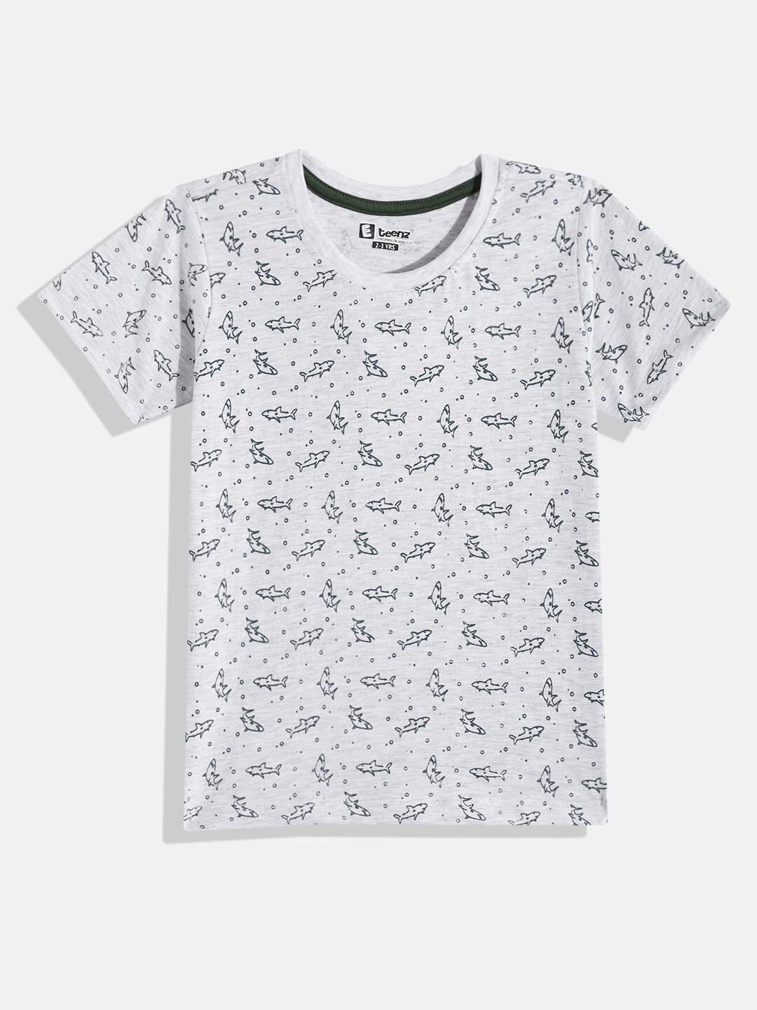 

Eteenz Boys Conversational Printed Cotton T-shirt, Grey melange