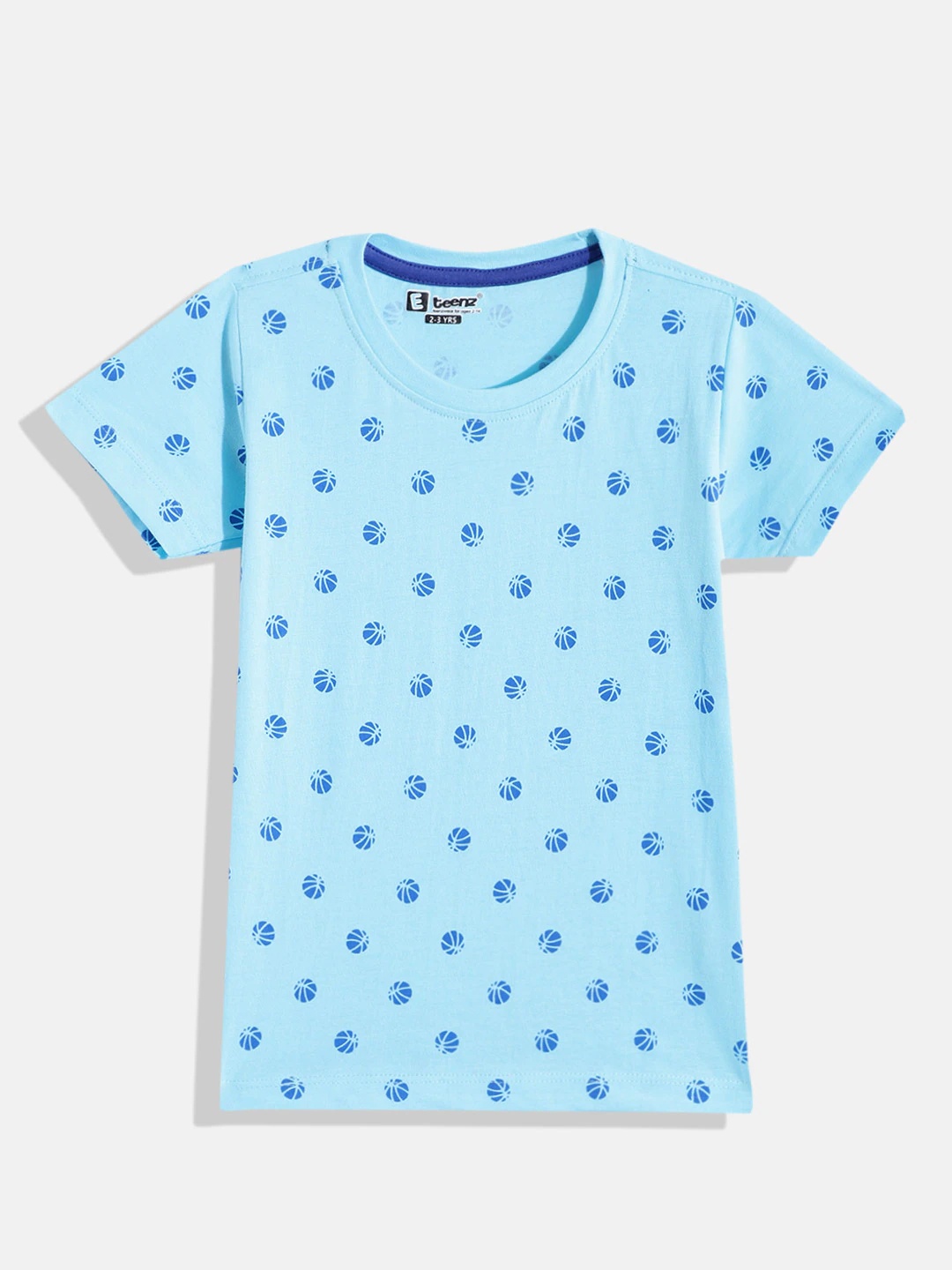 

Eteenz Boys Printed Cotton T-shirt, Blue