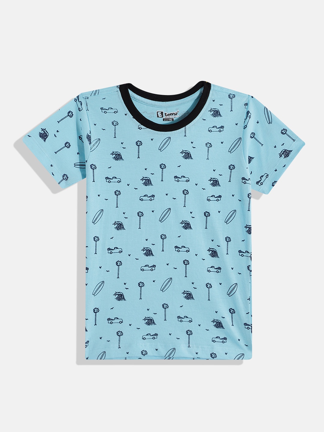 

Eteenz Boys Printed Premium Cotton T-shirt, Blue