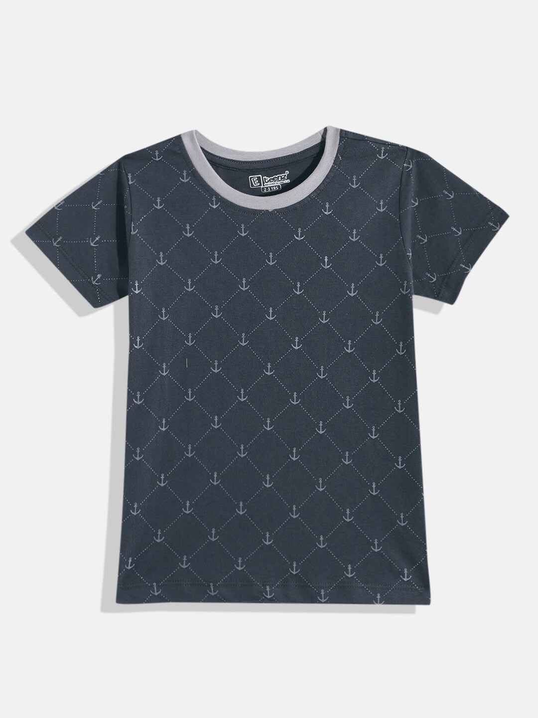 

Eteenz Boys Conversational Printed Pure Cotton T-shirt, Charcoal