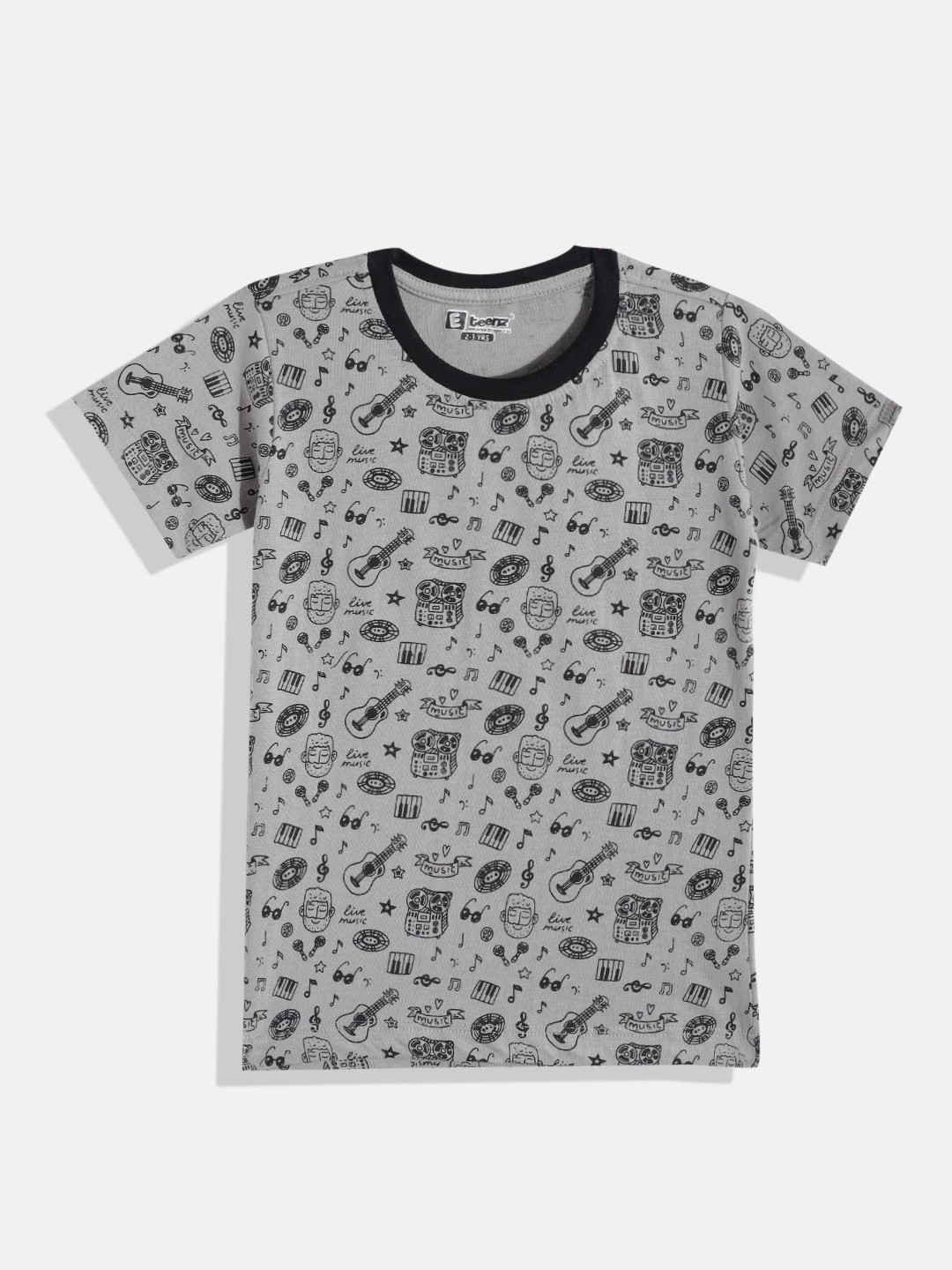 

Eteenz Boys Conversational Printed Pure Cotton T-shirt, Grey