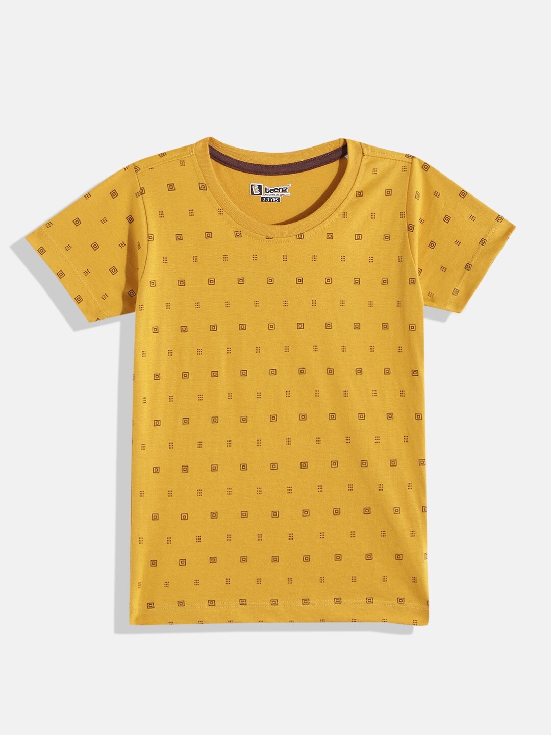 

Eteenz Boys Conversational Printed Cotton T-shirt, Mustard