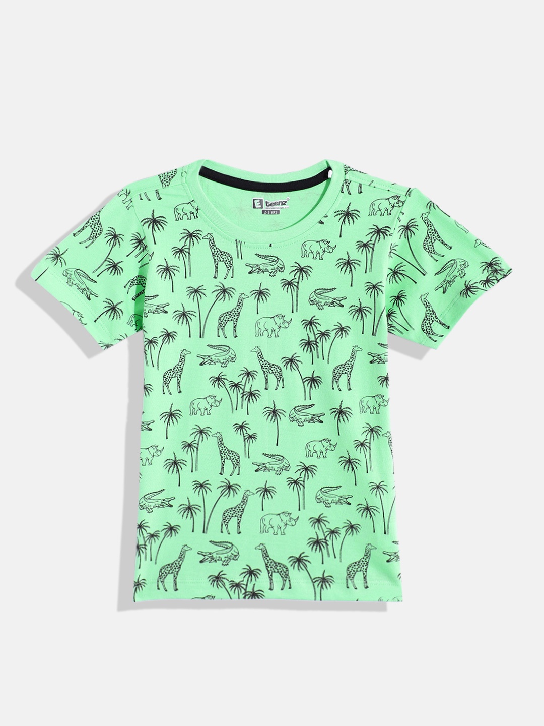 

Eteenz Boys Premium Cotton Conversational Printed T-shirt, Green