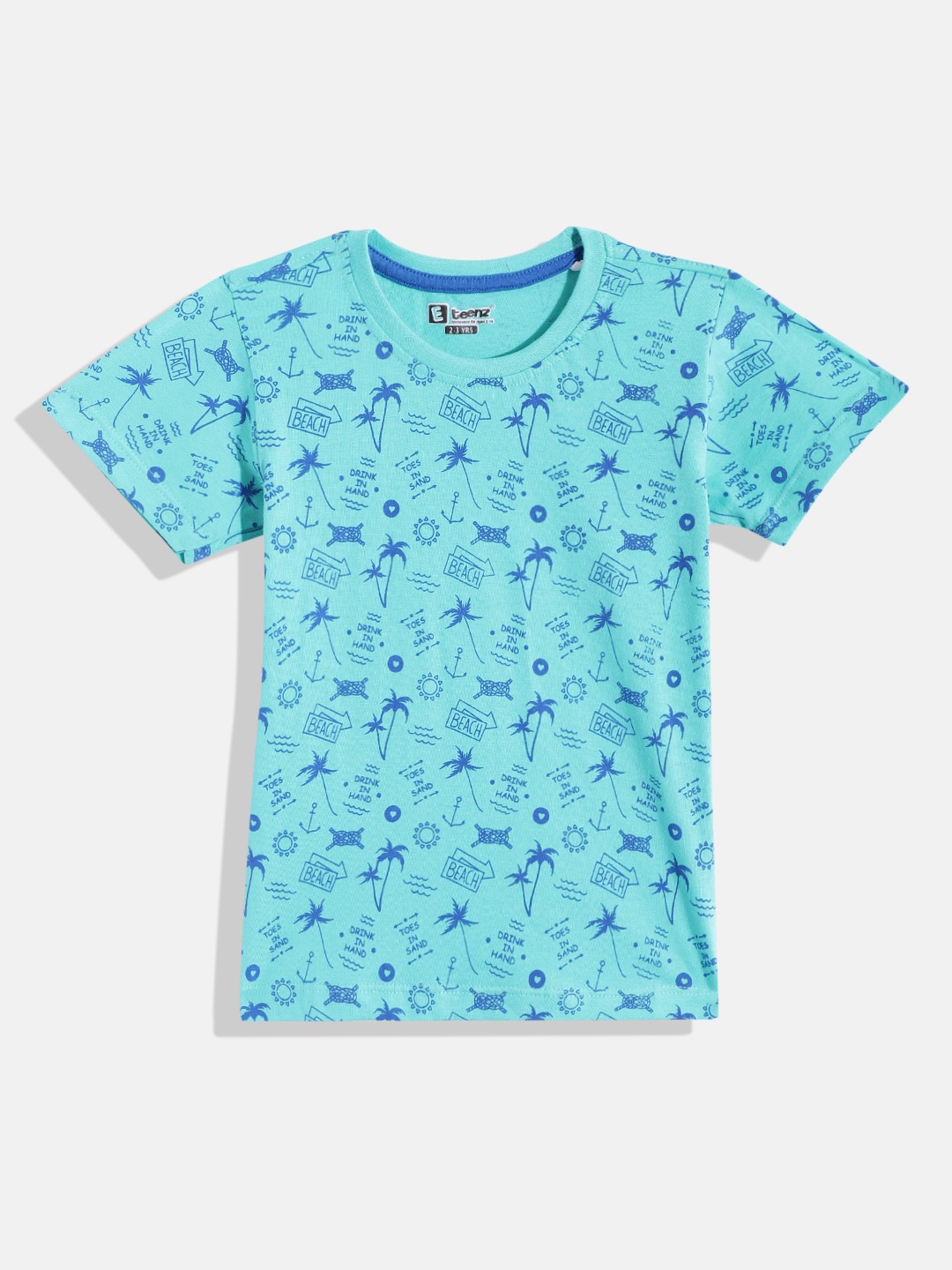 

Eteenz Boys Premium Cotton Conversational Printed T-shirt, Turquoise blue