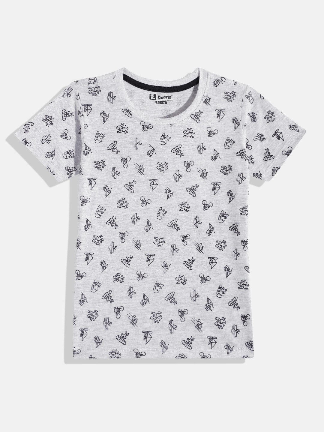 

Eteenz Boys Premium Cotton Conversational Printed T-shirt, Grey