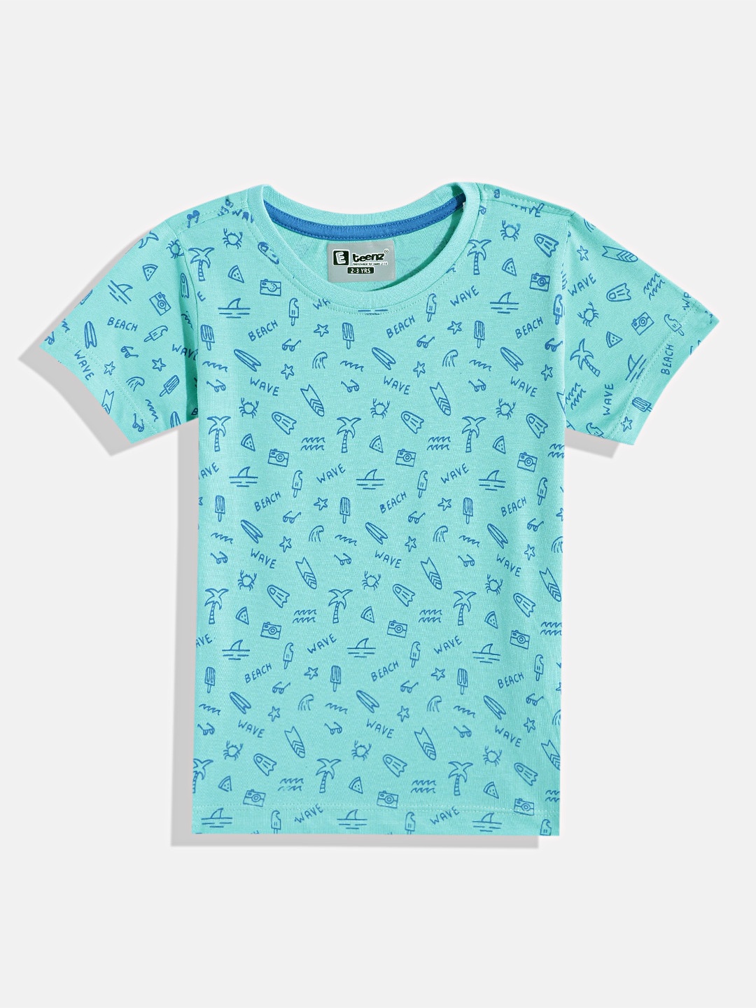 

Eteenz Boys Printed Premium Cotton T-shirt, Blue