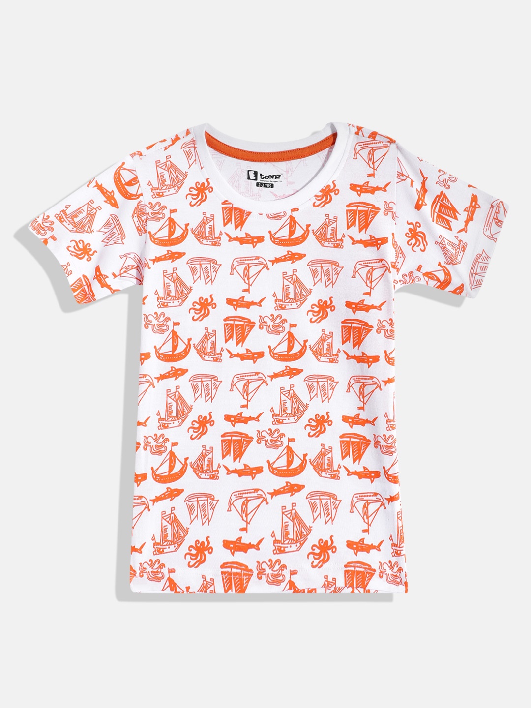 

Eteenz Boys Premium Cotton Conversational Printed T-shirt, White