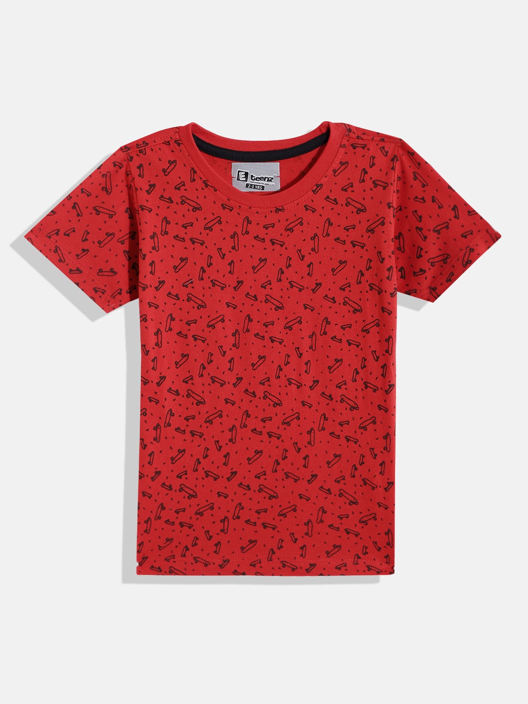 

Eteenz Boys Premium Cotton Conversational Printed T-shirt, Red