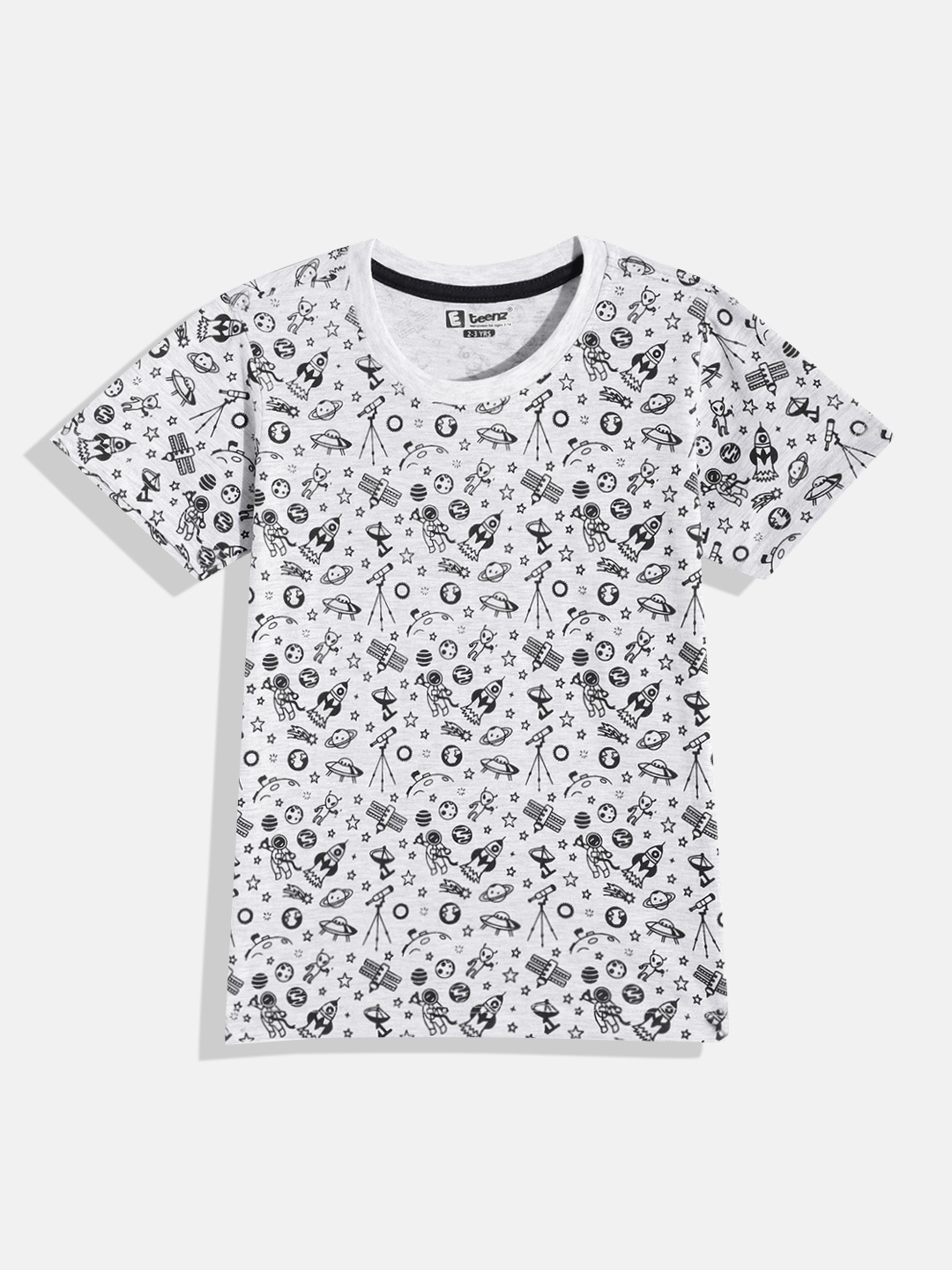 

Eteenz Boys Premium Cotton Conversational Printed T-shirt, Grey