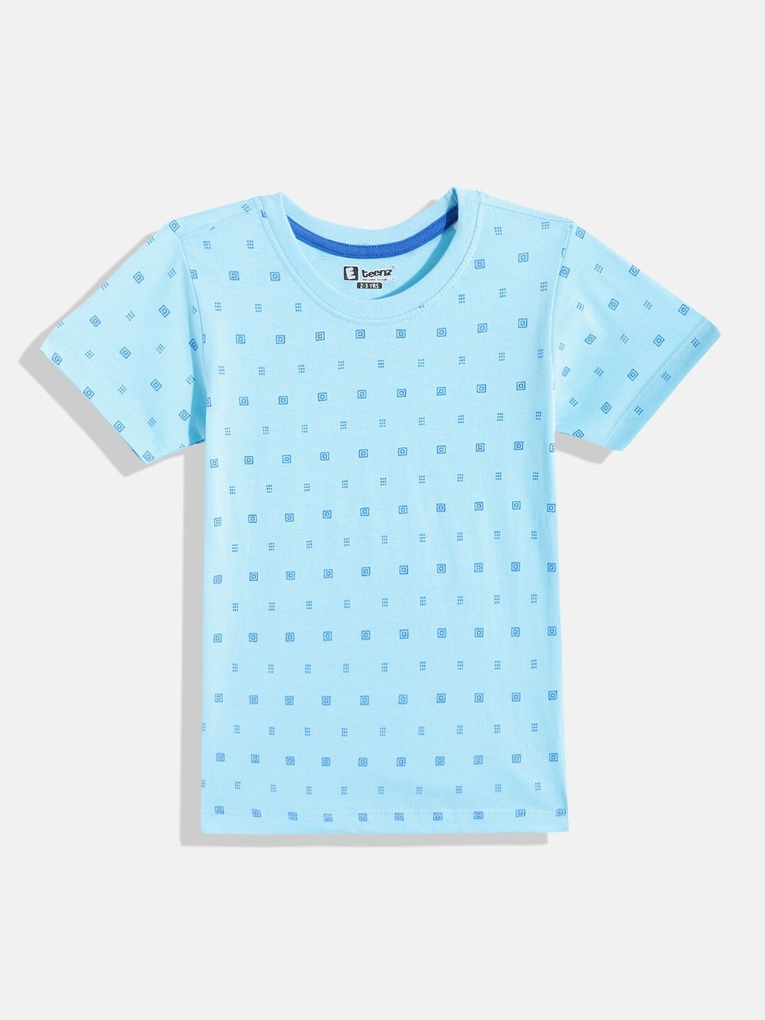 

Eteenz Boys Printed Pure Cotton T-shirt, Blue