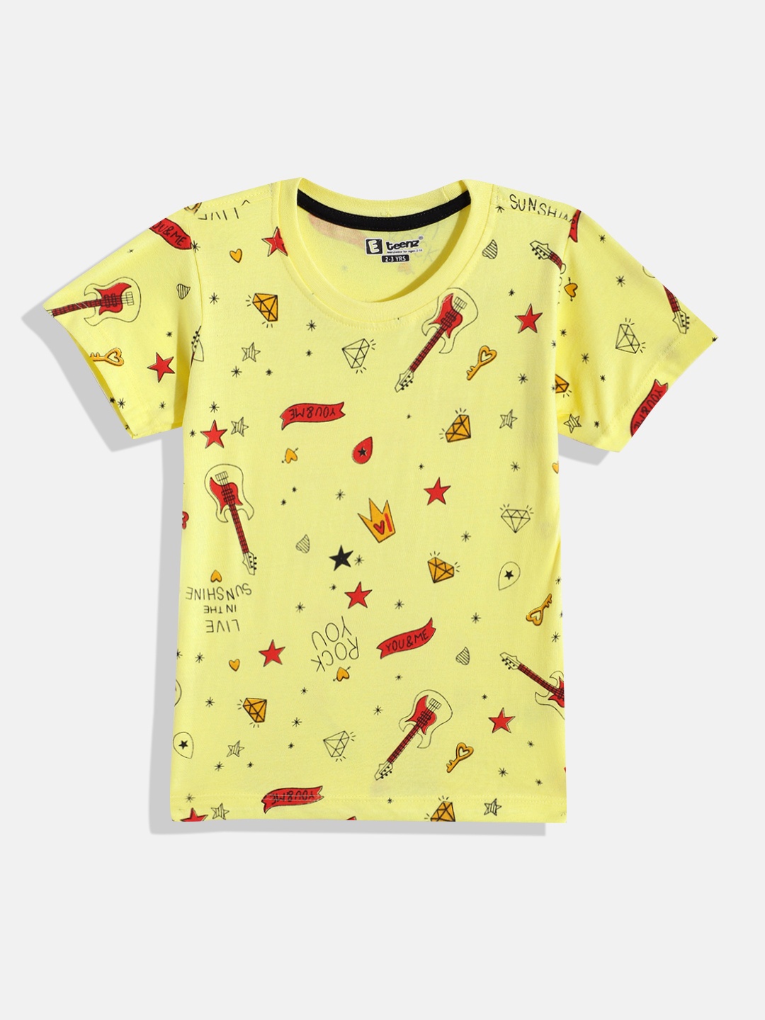 

Eteenz Boys Premium Cotton Geometric Printed T-shirt, Yellow