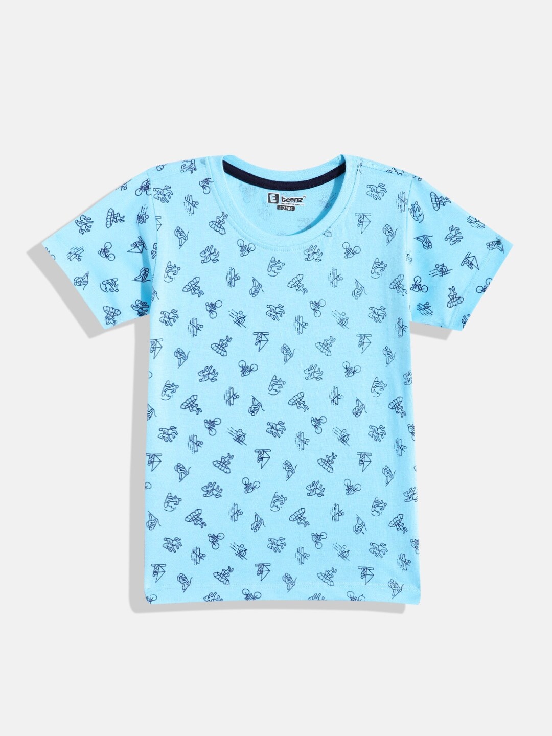 

Eteenz Boys Conversational Printed Pure Cotton T-shirt, Blue