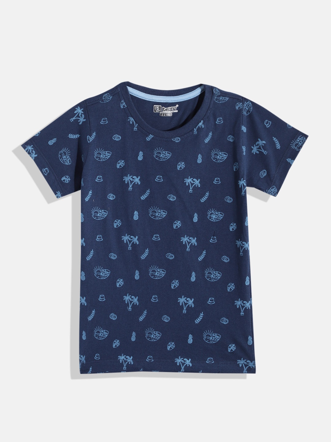 

Eteenz Boys Conversational Printed Premium Cotton T-shirt, Navy blue