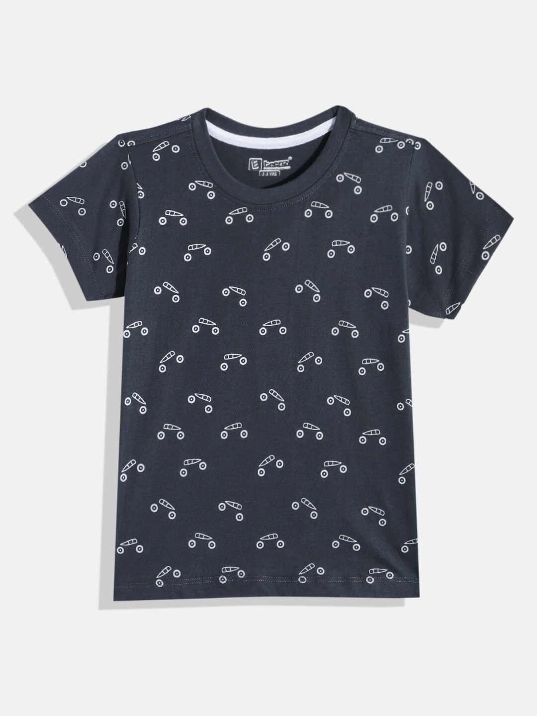 

Eteenz Boys Printed Cotton T-shirt, Charcoal