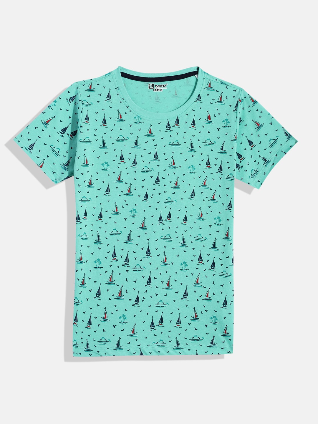 

Eteenz Boys Conversational Printed Pure Cotton T-shirt, Sea green