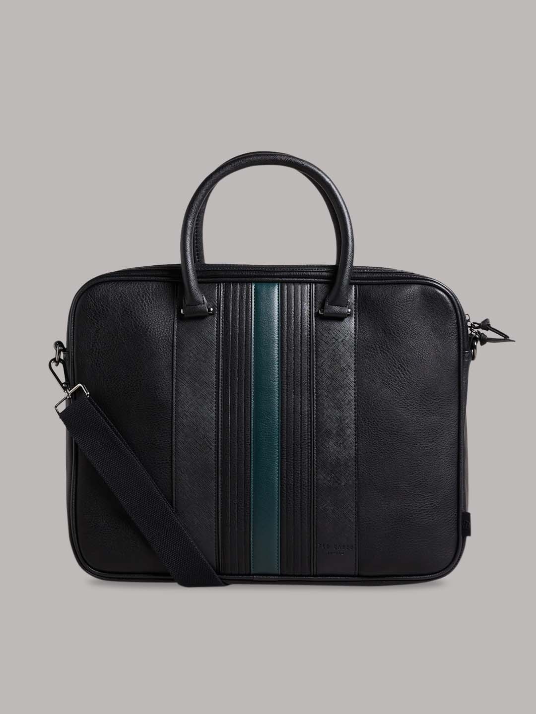 

Ted Baker Men Document Striped Laptop Bag, Black