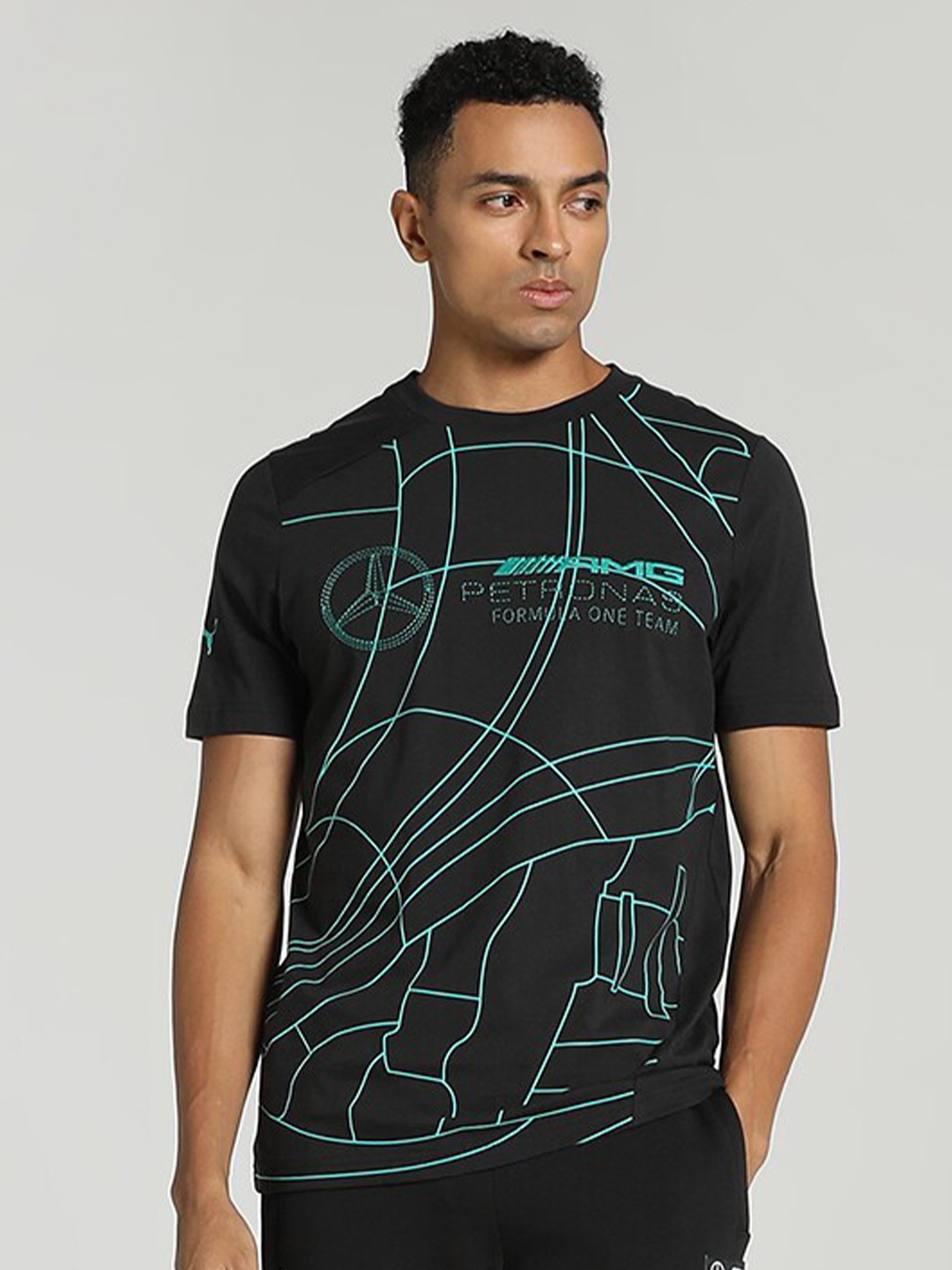 

PUMA Motorsport Graphic Printed Embroidered Cotton T-shirt, Black