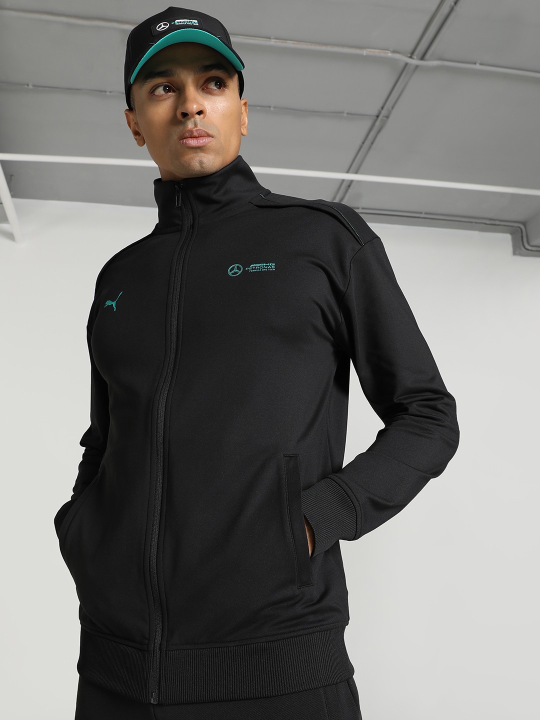 

PUMA Motorsport Printed Mercedes-AMG PETRONAS Cloudspun Track Sporty Jacket, Black