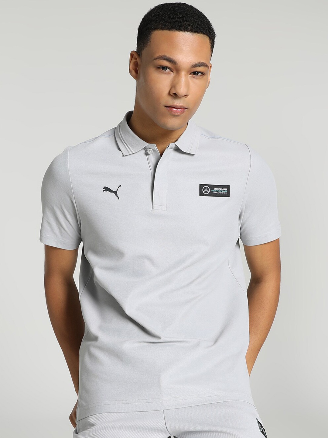 

PUMA Motorsport Polo Collar Cotton T-Shirt, Silver