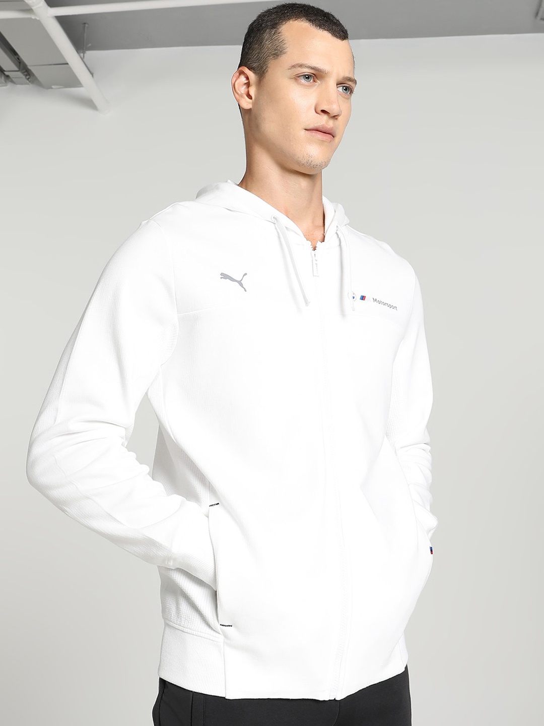 

PUMA Hooded Cotton Bomber Jacket, White
