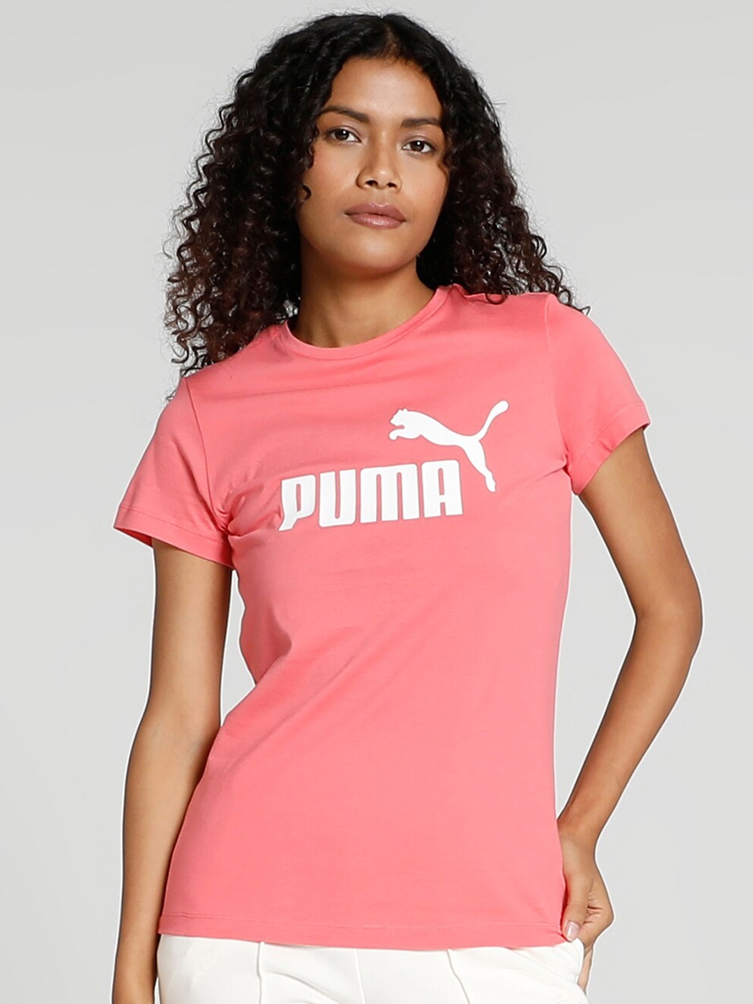 

Puma ESS Logo Regular Fit T-Shirt, Pink