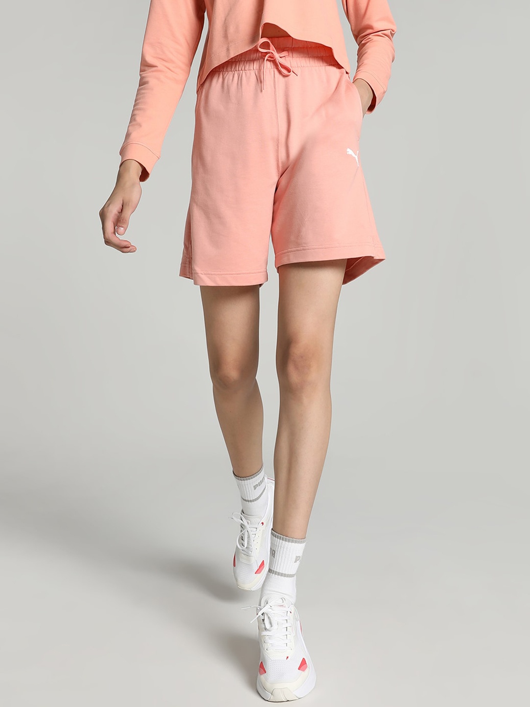 

Puma Women ESS High Waist Shorts, Pink