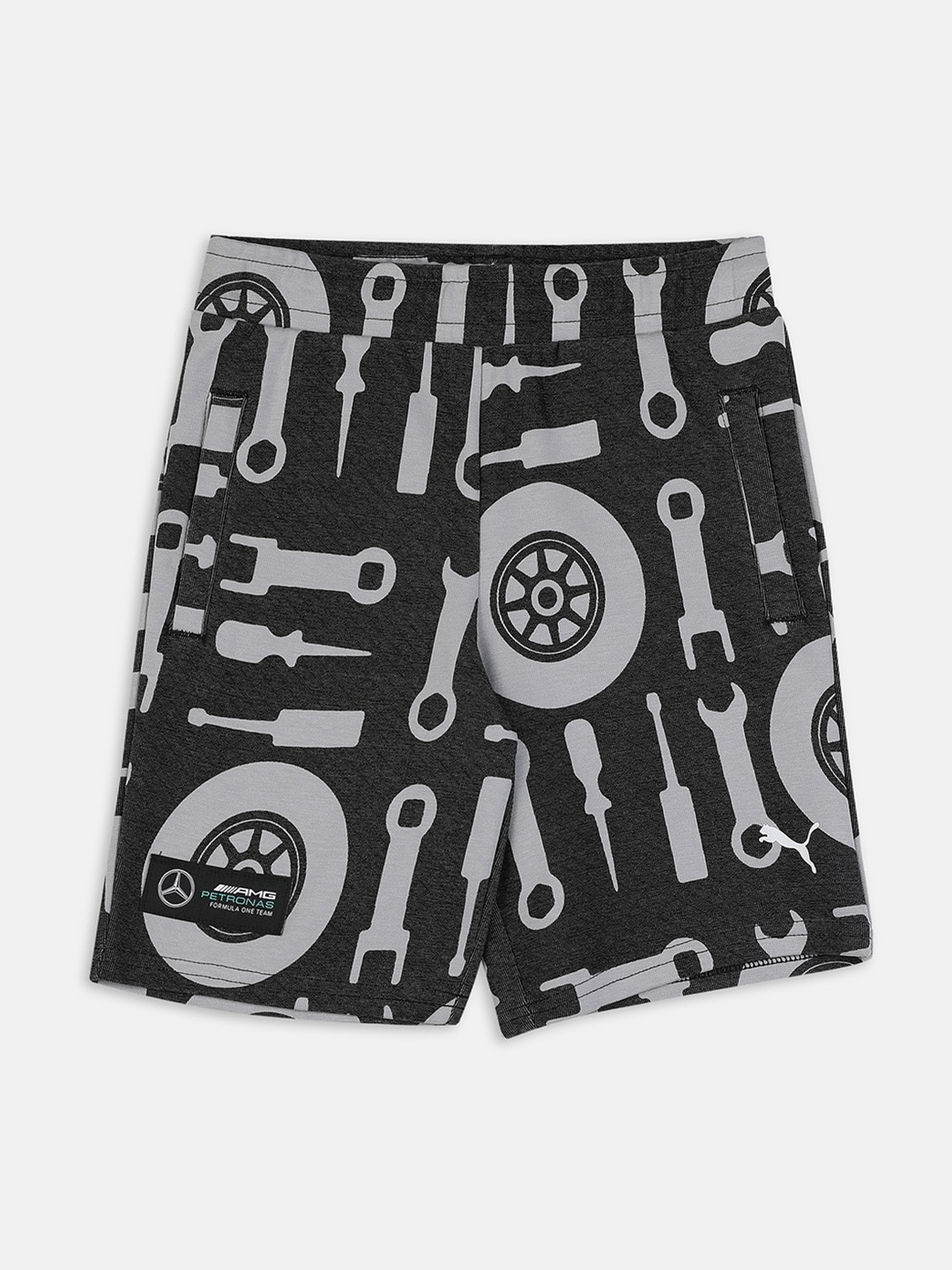 

Puma Kids Mercedes AMG Petronas F1 All Over Printed Cotton Shorts, Black