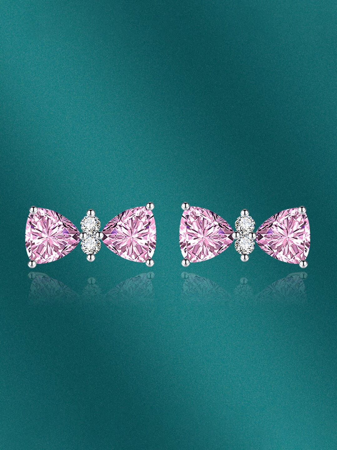 

Designs & You Silver-Plated Cubic Zirconia Studded Contemporary Studs Earrings