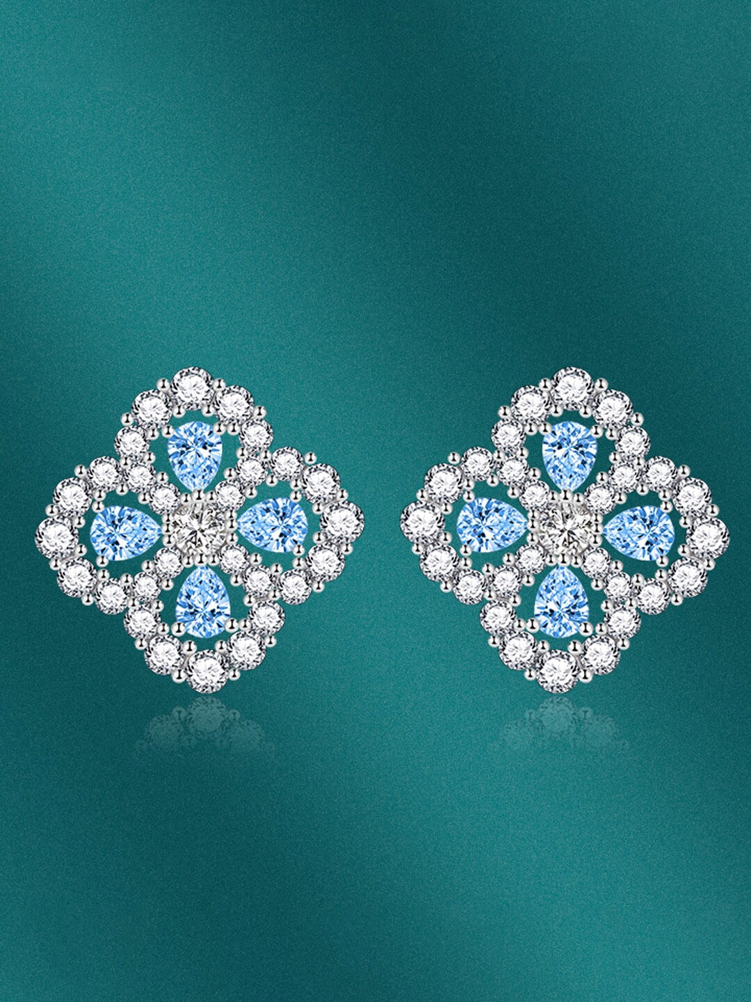 

Designs & You Silver Plated Cubic Zirconia Contemporary Studs Earrings