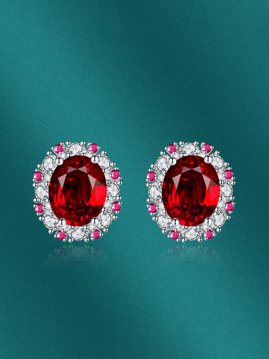 

Designs & You Silver-Plated Cubic Zirconia Contemporary Studs Earrings