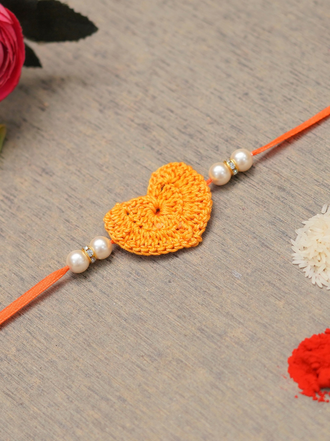 

The Magic Wand Heart Charm Rakhi, Orange