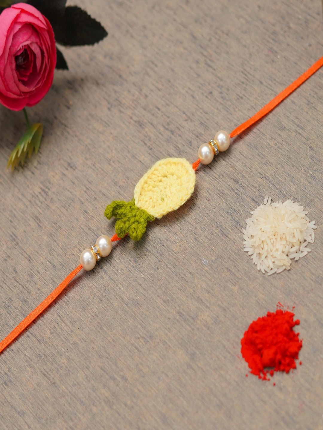 

The Magic Wand Pineapple Charm Rakhi, Yellow