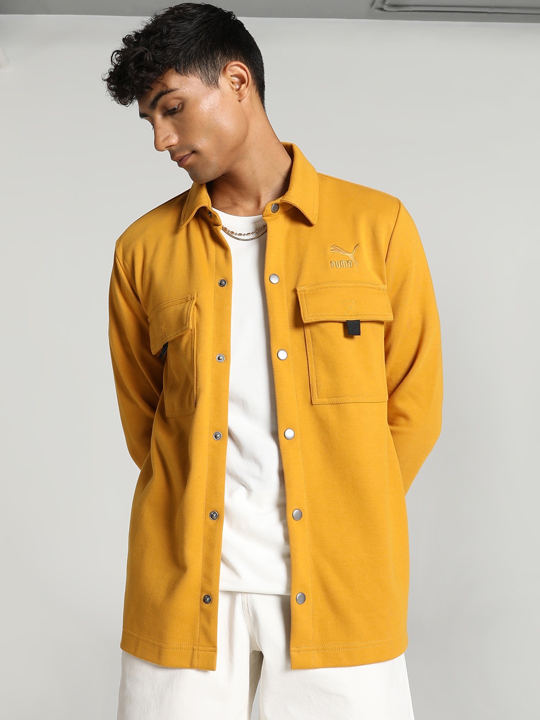 

Puma Modern Utility Logo Printed Detail Cotton Jacket, Yellow