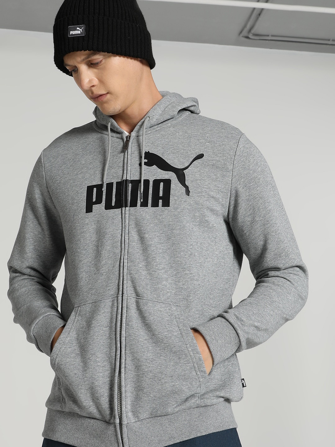 

Puma Essential Big Logo Full-Zip Regular Fit Sports Jacket, Grey