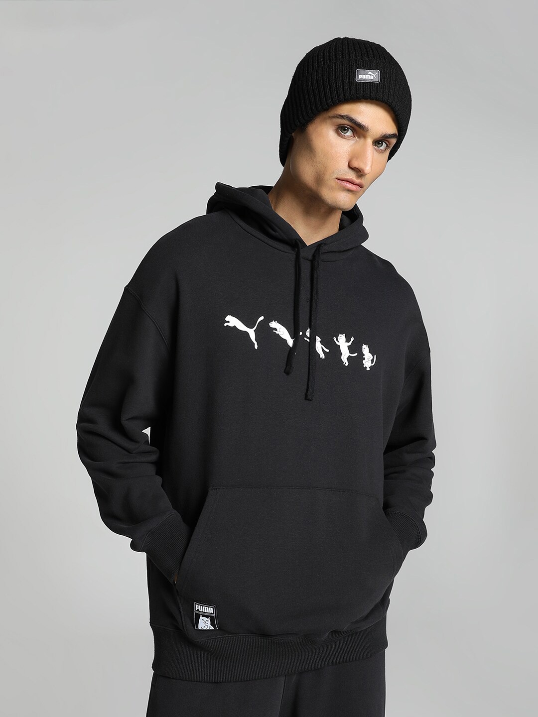 

Puma x RIPNDIP Men Printed Cotton Pullover Sweatshirt, Black