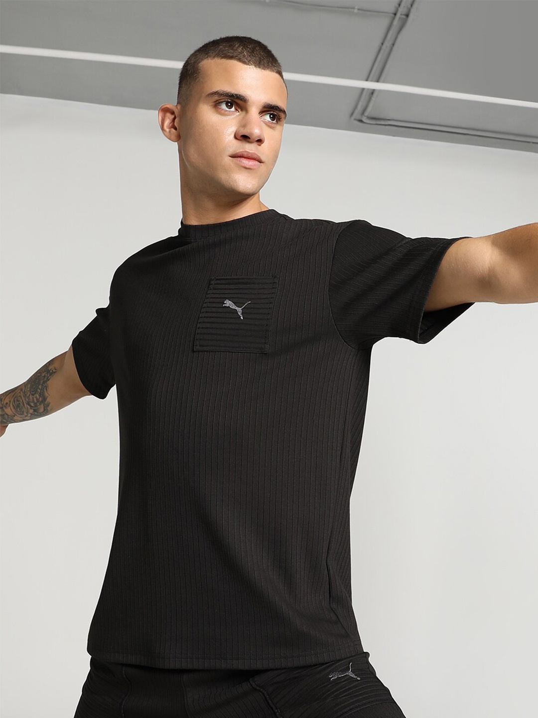 

Puma Studio Unwind Logo Printed Training T-Shirt, Black