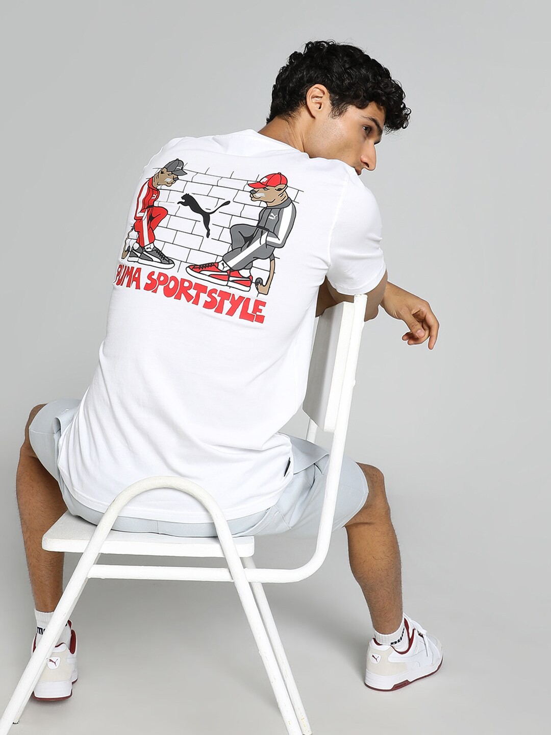 

Puma Cotton Street Cats Grapic Printed T-Shirt, White