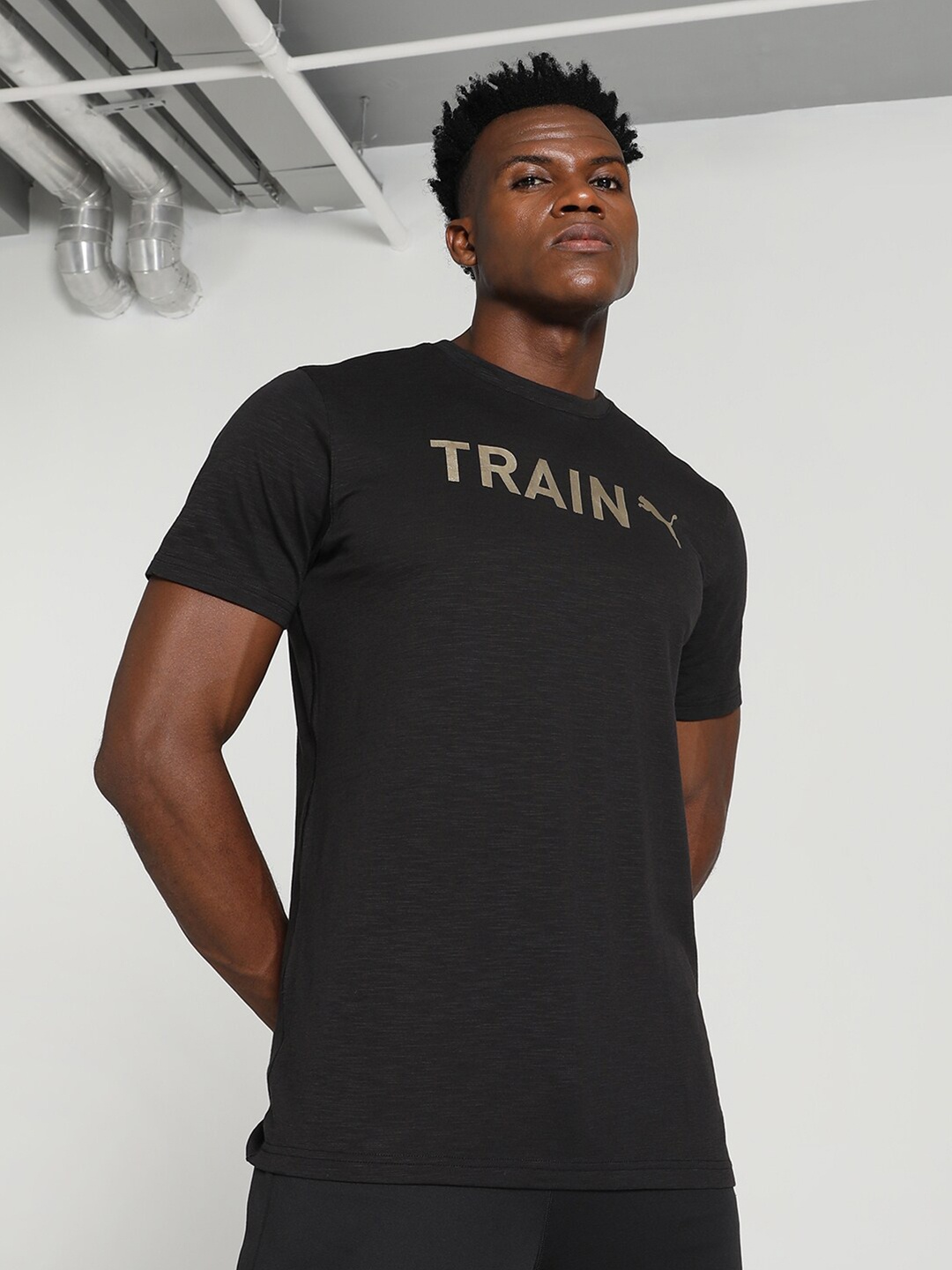 

Puma Typography Printed Training Tshirts, Black