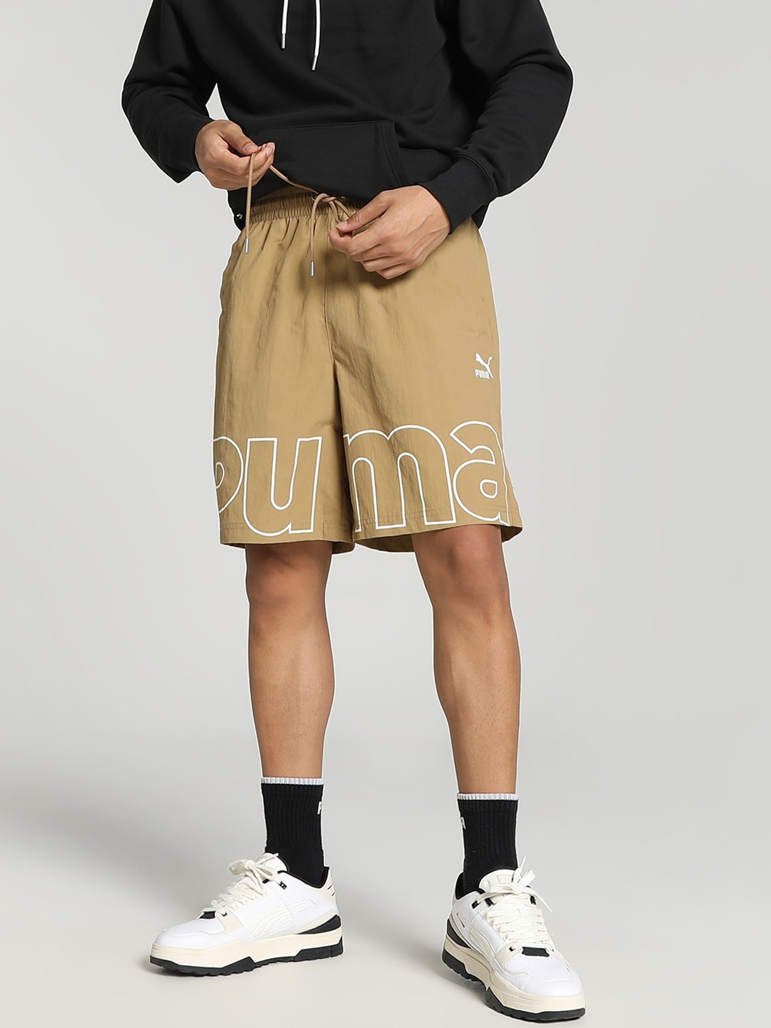

Puma Men Relaxed-Fit Sports Shorts, Beige