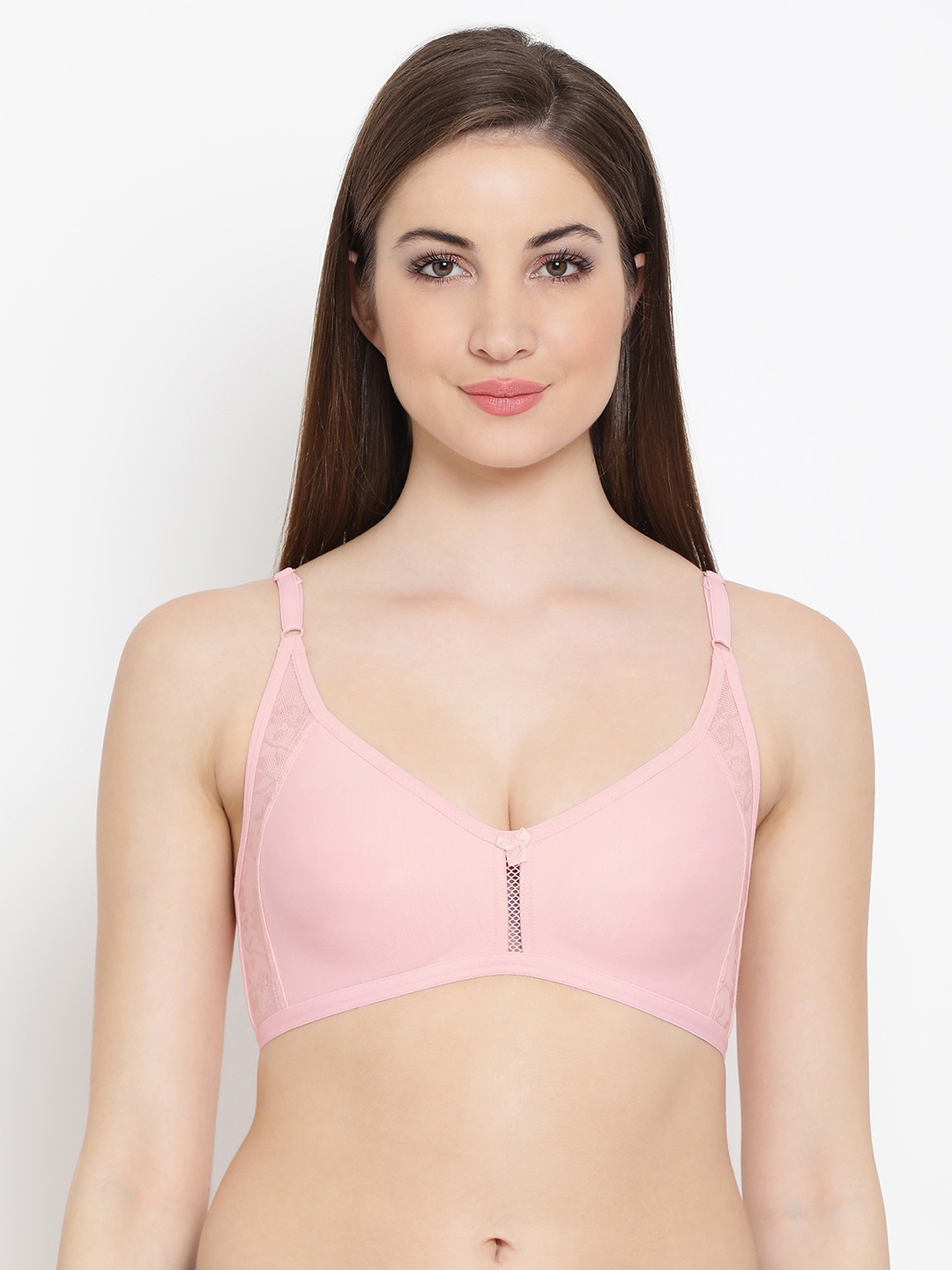 

Clovia Cotton Non-Padded Non-Wired T-Shirt Bra, Pink