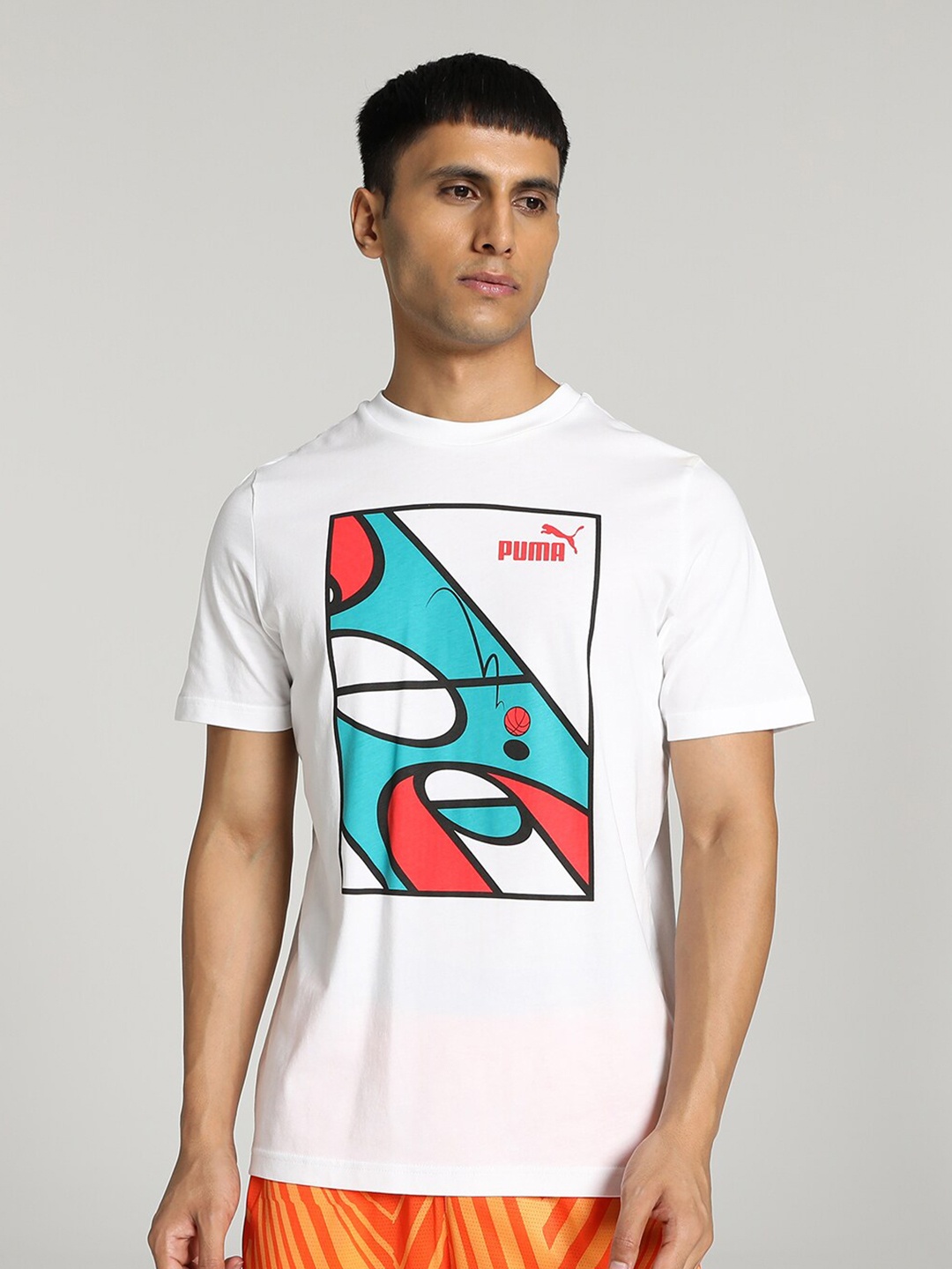 

Puma Graphics Court Regular Fit Cotton T-shirt, White