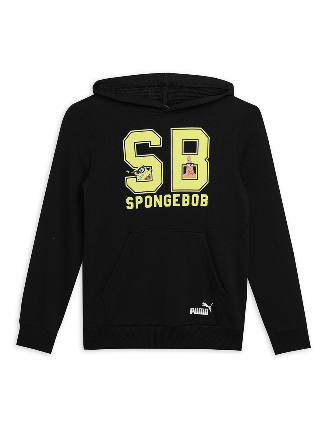 

Puma SPONGEBOB SQUAREPANTS Kids Printed Detail Hooded Pullover Sweatshirt, Black