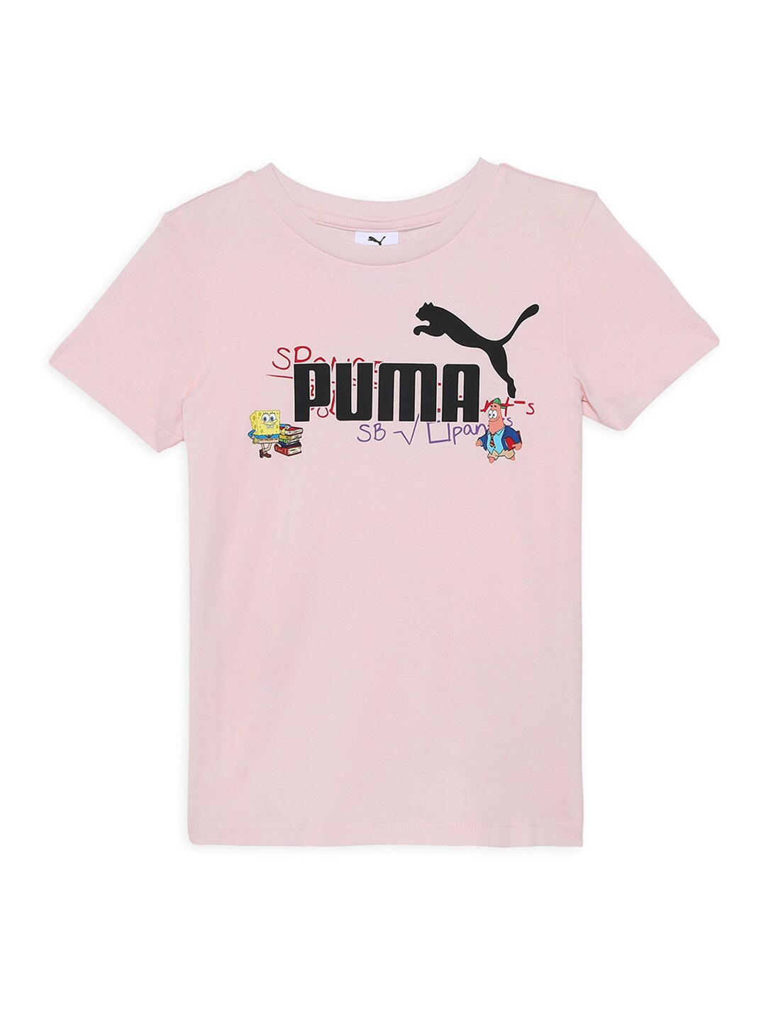 

Puma SPONGEBOB SQUAREPANTS Kids Printed Detail Cotton Youth T-Shirt, Pink