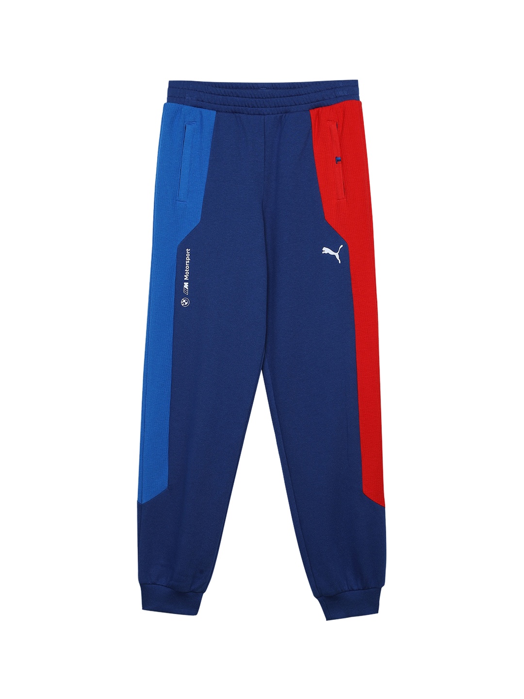 

PUMA Motorsport Kids Colorblocked Cotton Joggers, Blue
